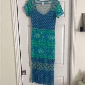 VILA Printed Cotton Midi Short sleeve Dress